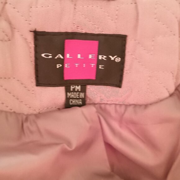 Gallery Petite Quilted Snap Jacket Mandarin Collar Size PM Excellent Cond - Picture 5 of 11